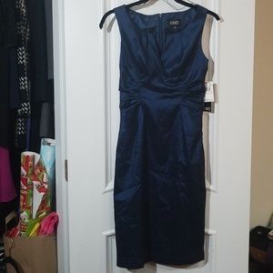 NEW: Adrianna Papell Metallic Navy Dress